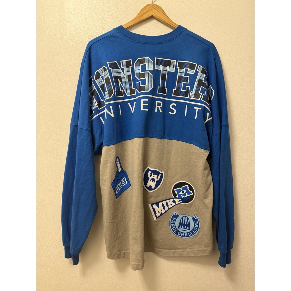 Monsters University Inc Disney Pixar Spirit Jersey Adult Size XL Grey & Blue
